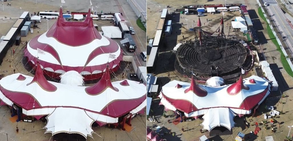 Veja imagens do Circo de Tirullipa antes e depois de incêndio em Natal