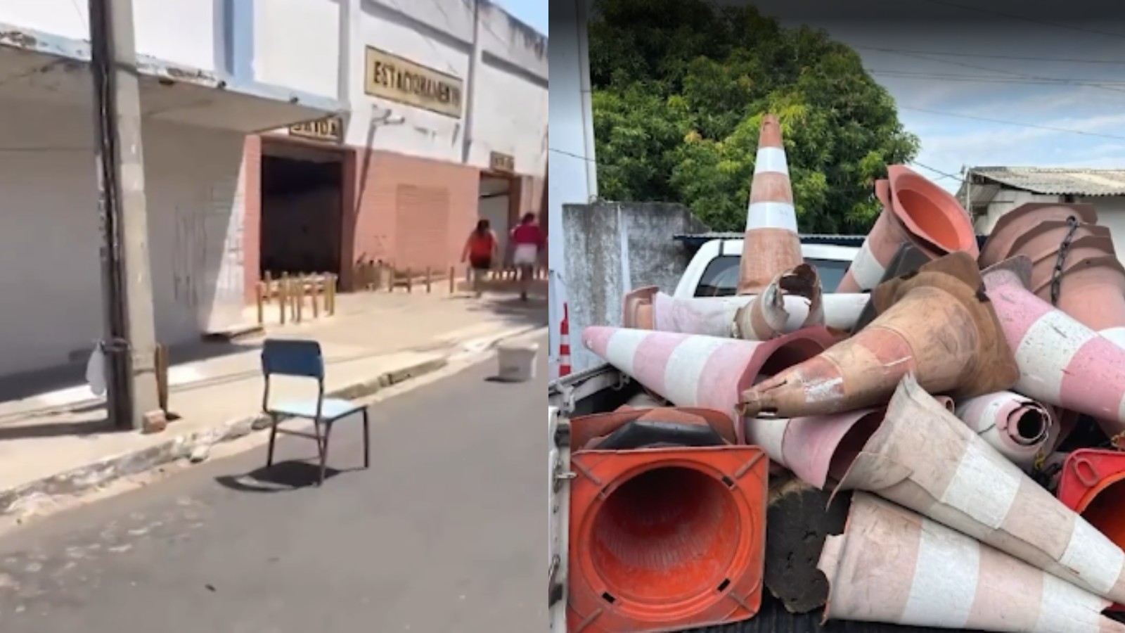 Mais de 800 objetos usados para 'reservar' vagas de veículos são apreendidos durante operação em Teresina