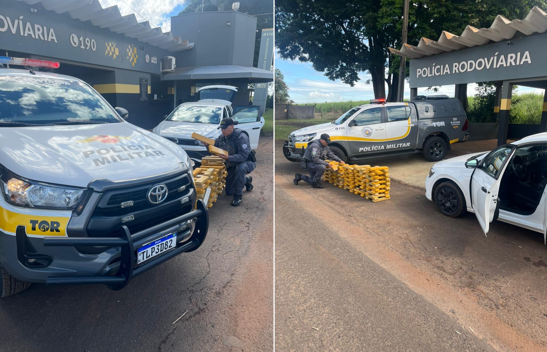 Casal é preso com mais de 130 quilos de maconha na SP-225 em Santa Cruz do Rio Pardo