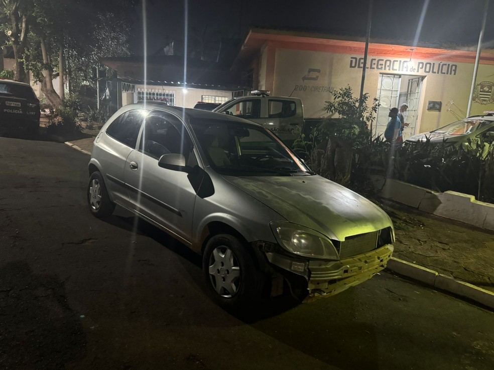 Veículo usado no crime foi recuperado — Foto: TV TEM / Gridânia Brait