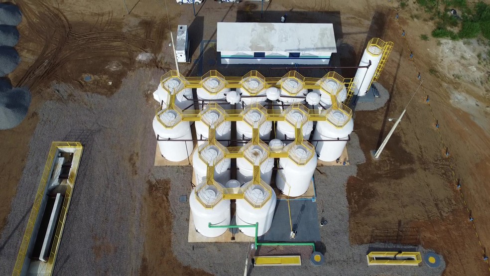 Nova Estação de Tratamento de Esgoto tem capacidade de tratar 20 litros de efluentes por segundo — Foto: Assessoria/ Aegea RO