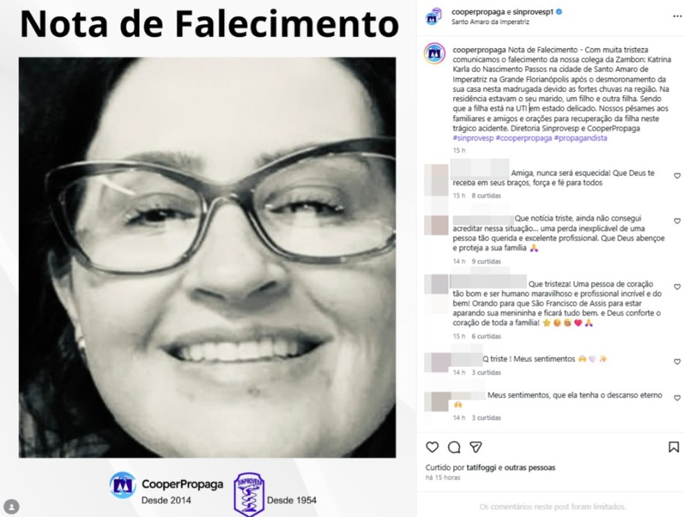 Katrina Karla do Nascimento dos Passos, de 44 anos, morreu ap&oacute;s deslizamento &mdash; Foto: Reprodu&ccedil;&atilde;o/Redes Sociais