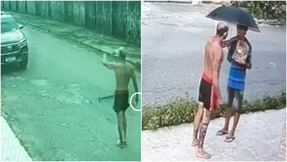 Lutador de jiu-jitsu Lucas Amorim Magalhães, de 39 anos, ameaçou pessoas na rua após matar idoso e deixar três feridos em condomínio em Fortaleza. — Foto: Reprodução