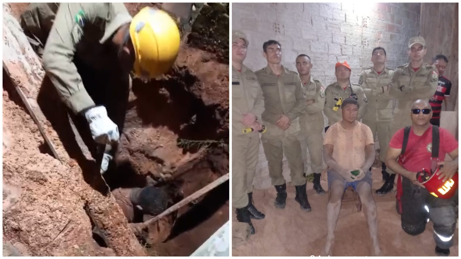 Indígena é resgatado por bombeiros após ficar soterrado por mais de 3h em buraco, em Santarém