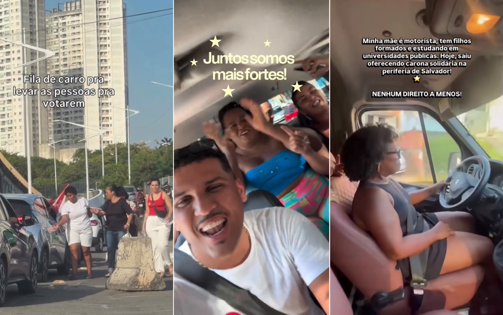 VÍDEO: Após falta de ônibus, moradores de Salvador fazem carona solidária para eleitores conseguirem votar