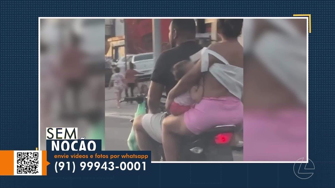 Mulher amamenta criança na garupa de moto em movimento no Pará  