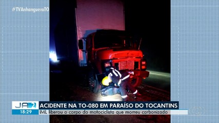 IML libera corpo de motociclista que morreu carbonizado na TO-080 em Paraíso; saiba mais