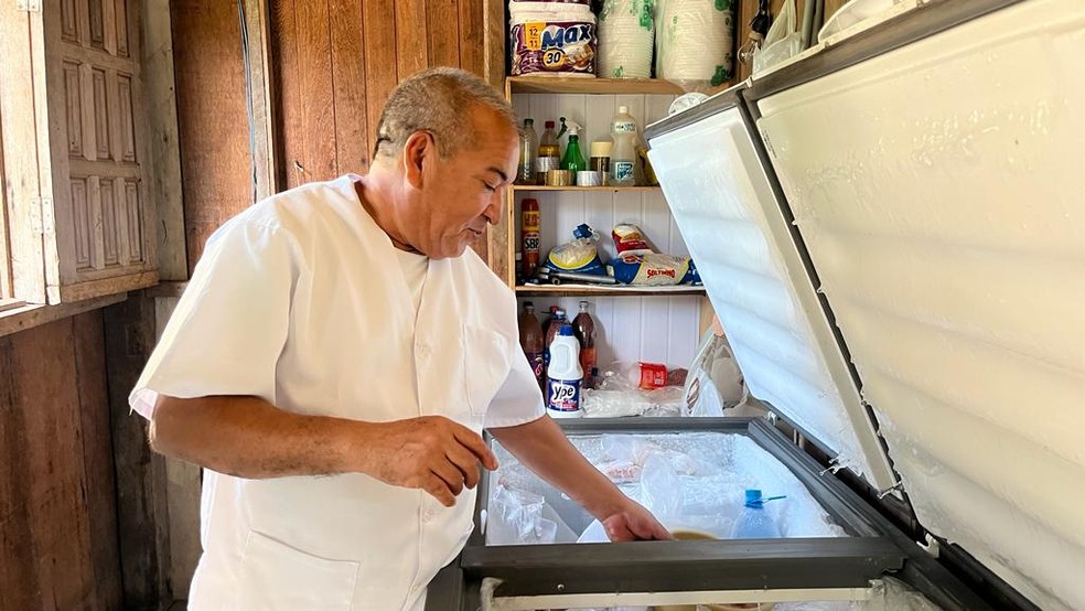 Jorge decidiu concretizar um sonho e transformou seu quintal em um restaurante de comida regional  — Foto: Emily Costa/g1 RO