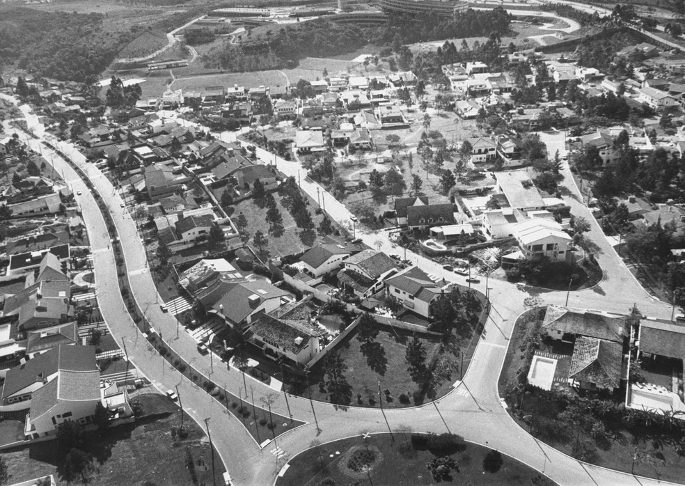Vista aérea de Alphaville em 1986 — Foto: Sidney Corrallo/Agência Estado