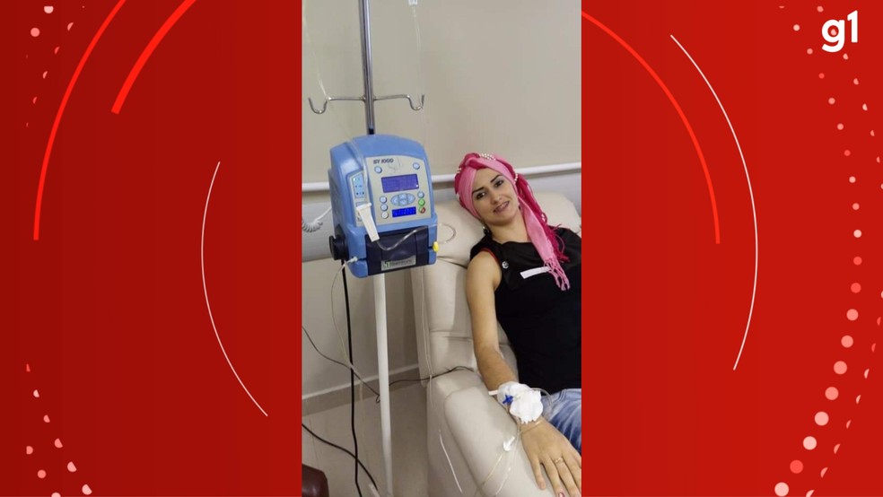 Franciele em tratamento do câncer que não tinha — Foto: Arquivo pessoal