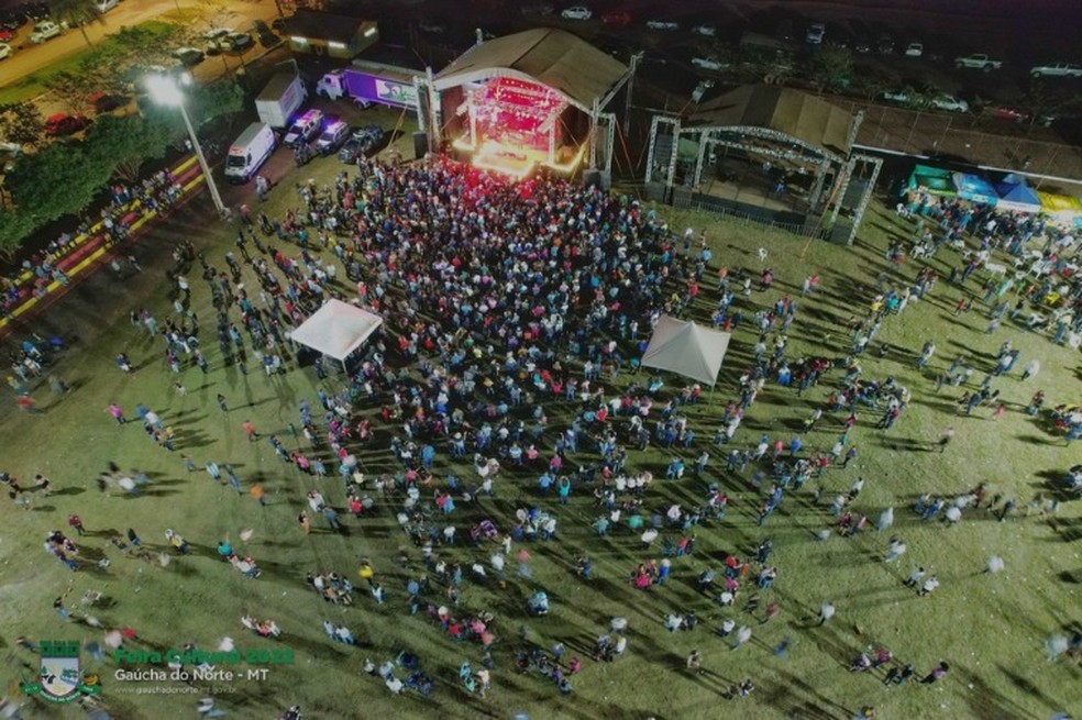 Show do cantor Leonardo foi realizado em Gaúcha do Norte (MT), em 2024 — Foto: Prefeitura de Gaúcha do Norte (MT)