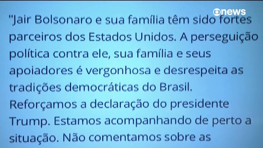 Embaixada dos EUA reforça posição de Trump em defesa de Bolsonaro