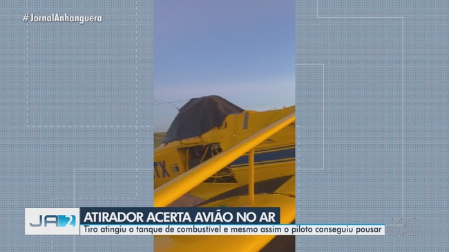 Homem  preso suspeito de atirar em avio agrcola