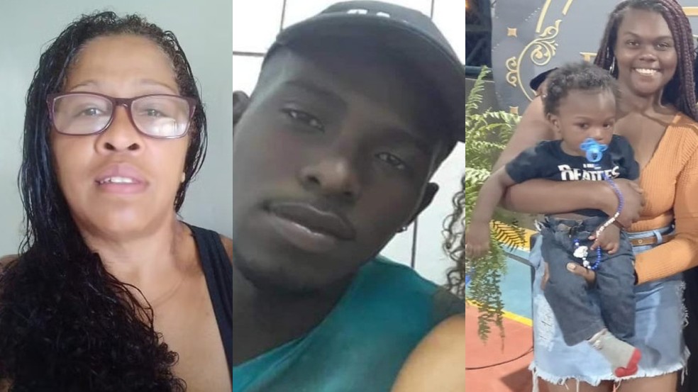 Da esquerda pra direita: Ligia, Bruno, Gael (no colo) e Inara, vítimas da chuva em Barra do Piraí — Foto: Reprodução/Prefeitura de Barra do Piraí