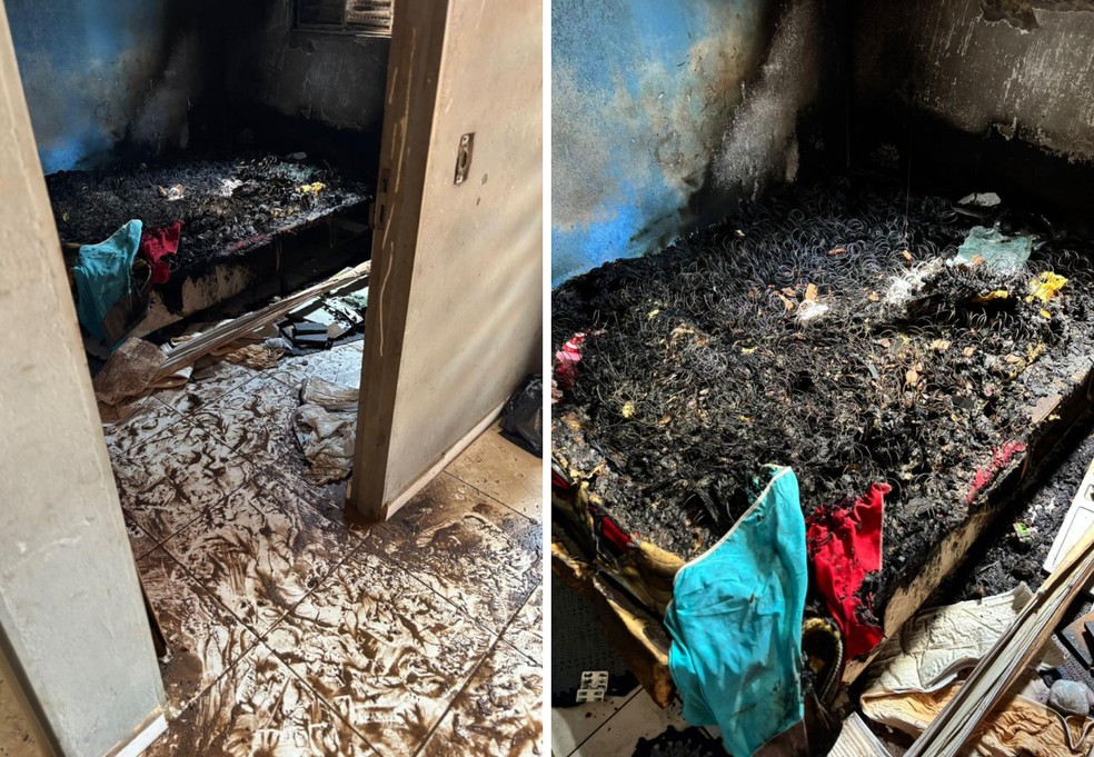 Mulher tem casa incendiada na região sul de Palmas — Foto: Lucivane Ferreira/Arquivo pessoal