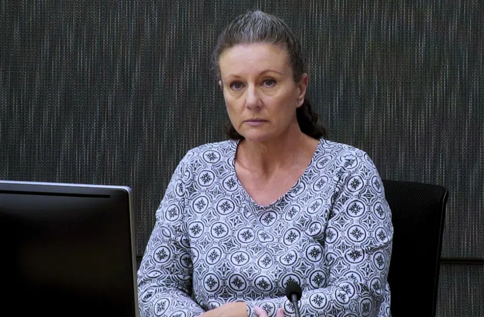 Kathleen Folbigg durante inquérito de condenações, em 1º de maio de 2019  — Foto: Imagem via AP/Arquivo