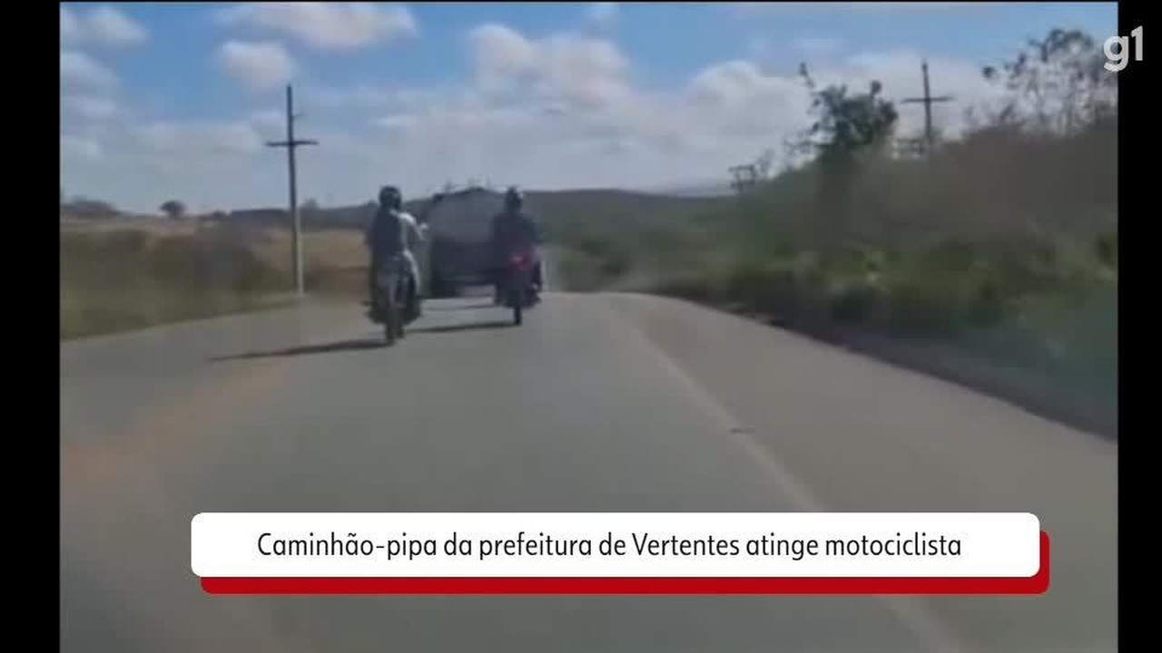 Caminhão da Prefeitura de Vertentes faz zigue-zague e provoca acidente na PE-090; VÍDEO