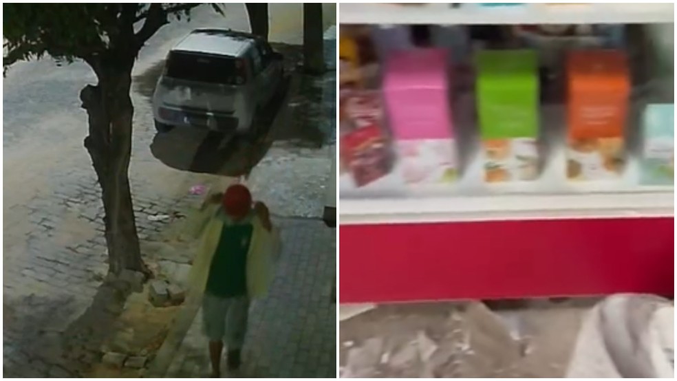 Após entrar no local errado pelo teto, suspeito entrou em loja de perfumes e furtou mercadorias — Foto: Reprodução