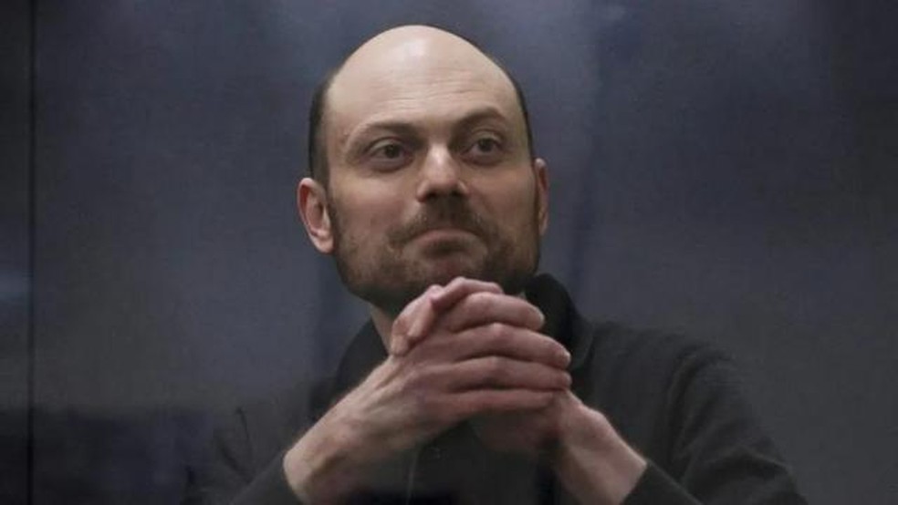 O ativista da oposição Vladimir Kara-Murza foi condenado a 25 anos por traição. — Foto: REUTERS via BBC