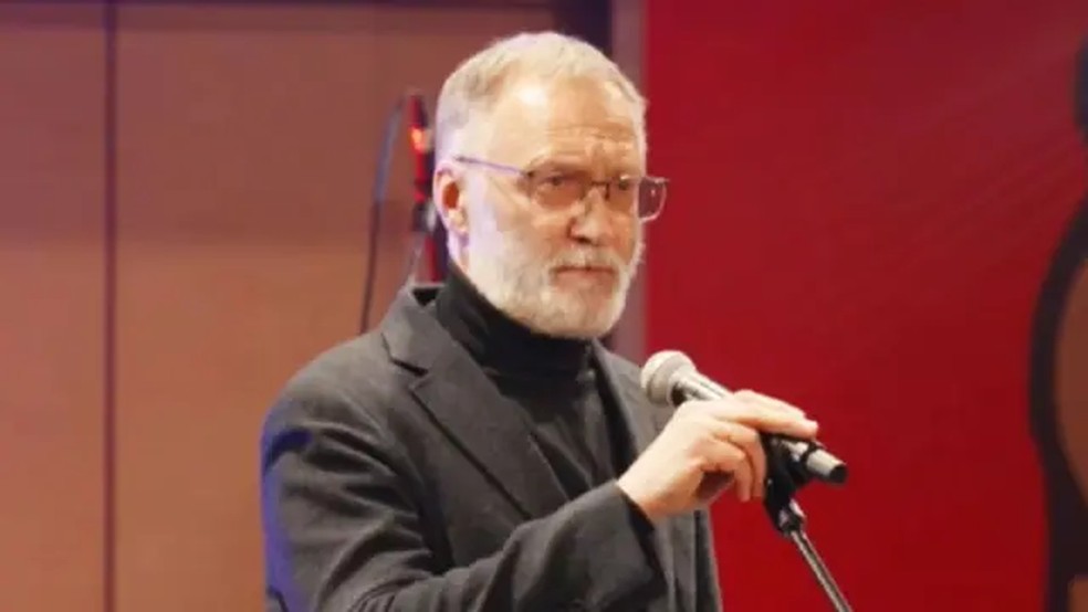 Sergei Mikheev é um comentarista influente da mídia russa. — Foto: Russkaya Obshina/BBC