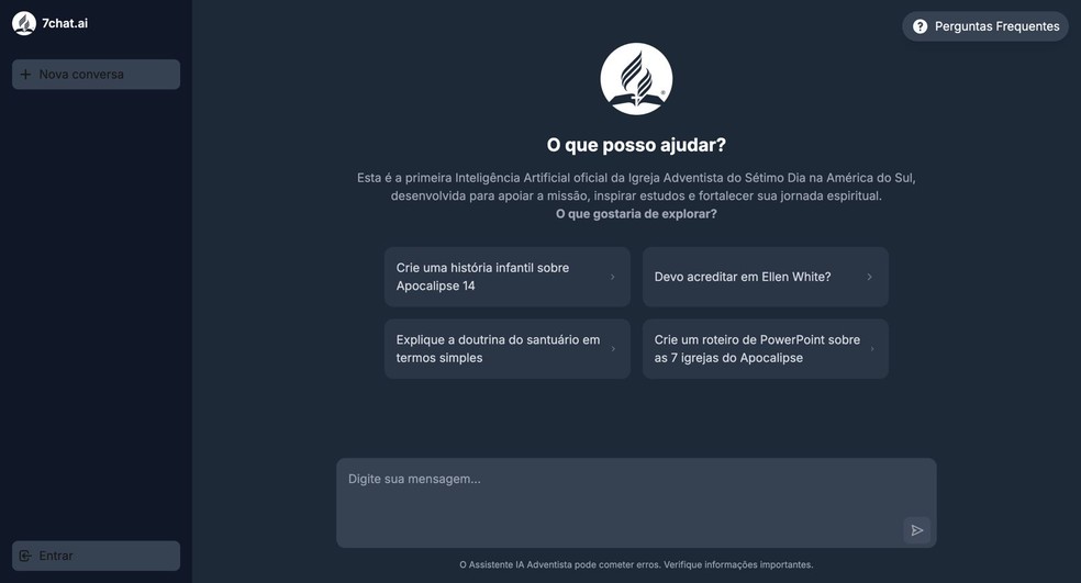 A Igreja Adventista do Sétimo Dia investiu na criação de sua própria plataforma de IA e elaborou até um Código de Ética para definir os limites do uso da tecnologia. — Foto: Reprodução