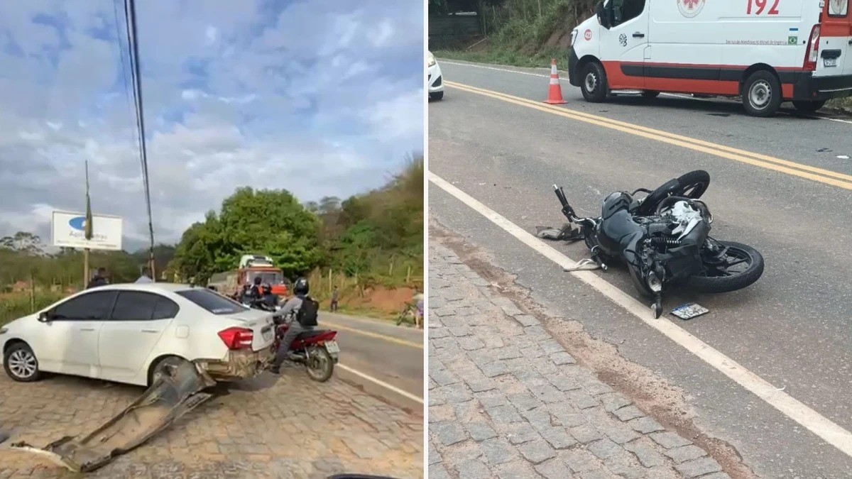Motociclista bate em carro, cai e morre após ser atropelado em rodovia no ES