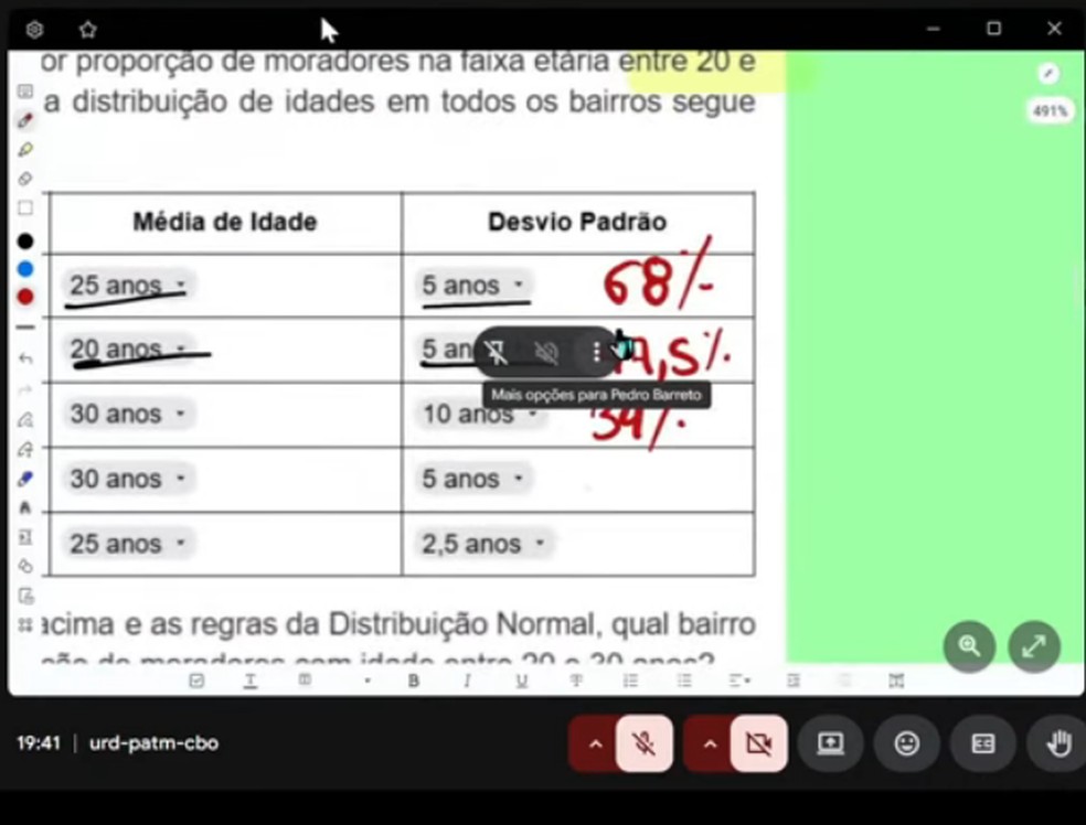 Pergunta sobre desvio padrão - Edcley — Foto: Reprodução/Redes sociais