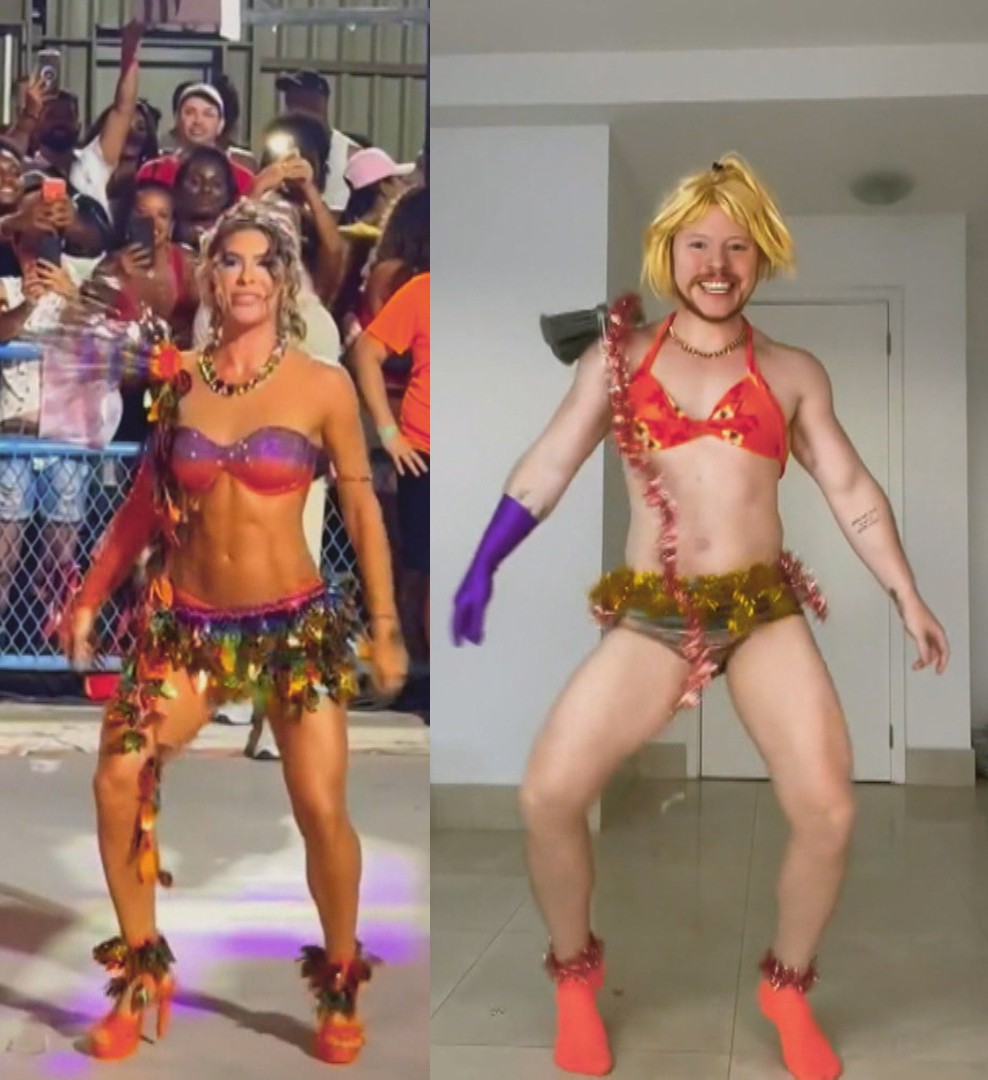Reis das paródias do carnaval: influencers divertem milhões imitando musas e cenas icônicas da Sapucaí