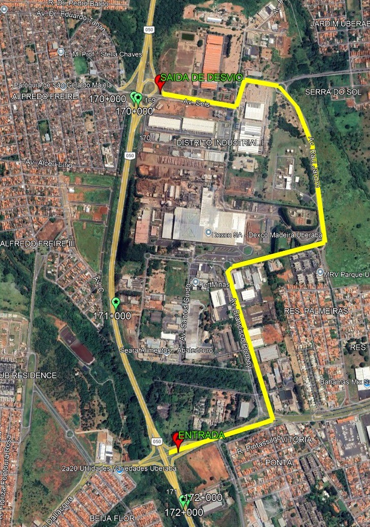 Erosão interdita totalmente BR-050 no sentido Uberaba a Uberlândia