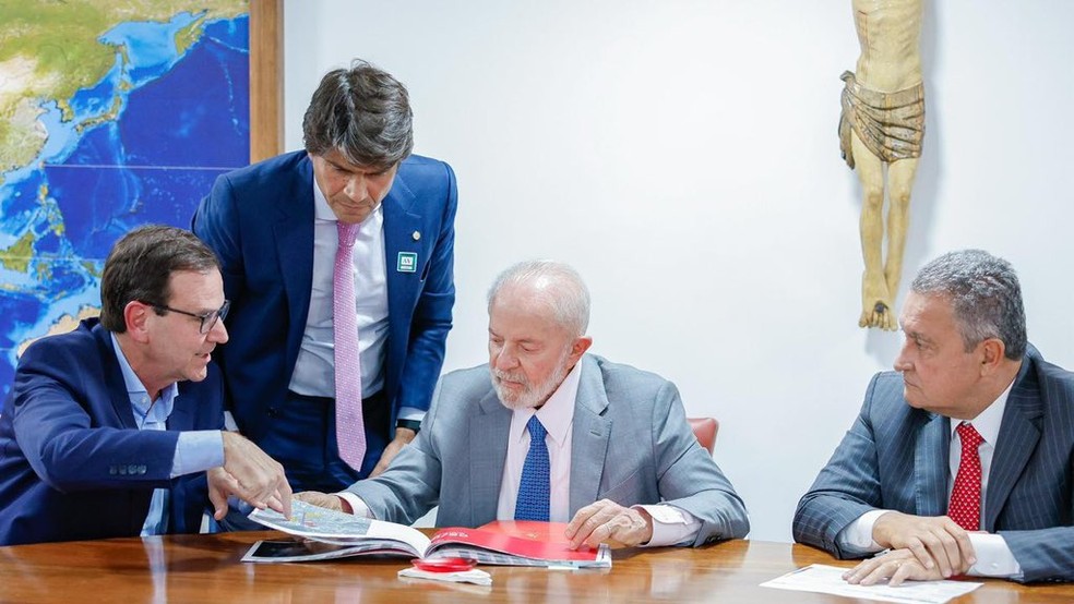 Presidente Lula em reunião com prefeito do Rio, Eduardo Paes (PSD) — Foto: Ricardo Stuckert/Planalto