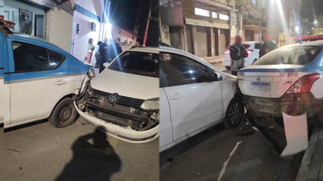 Motorista sofre 'apagão' enquanto dirigia e bate em viatura em Barra Mansa
