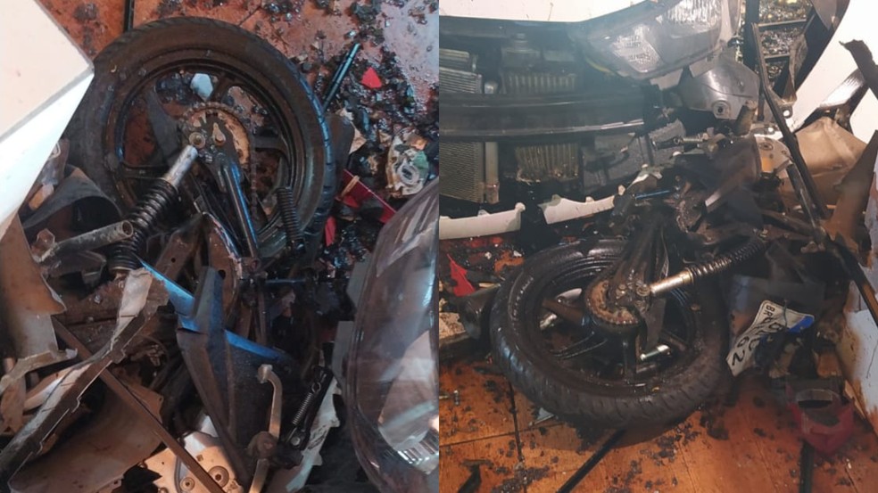 Motociclista teve a perna amputada — Foto: RPC