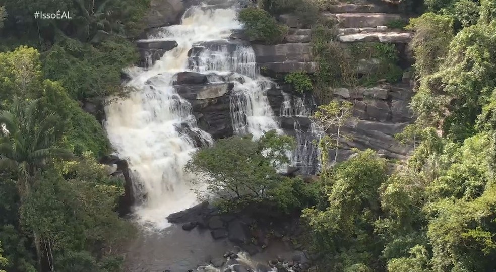 Cachoeira do Anel une tranquilidade e aventura na natureza em Atalaia, Alagoas — Foto: Reprodução/TV Gazeta de Alagoas