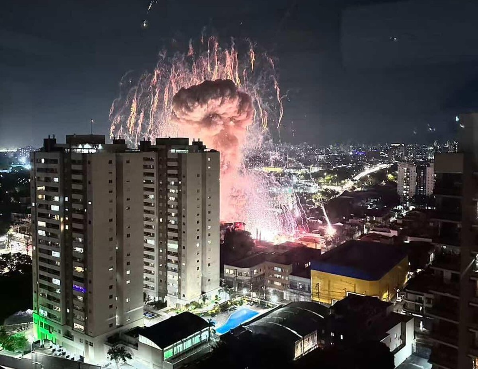 Explosão na Zona Leste de São Paulo. — Foto: Reprodução