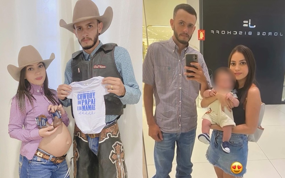 Nas redes sociais, Leandro Pereira declarava seu amor � esposa, Monniky Diniz, e ao filho, de 8 anos � Foto: Reprodu��o/ perfil do Instagram de Leandro Pereira e de Monniky Diniz