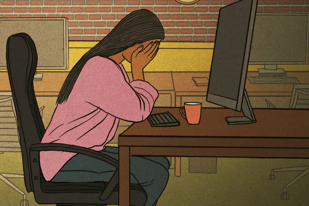 Ambiente tóxico no trabalho: como impor limites e quando é hora de sair — Foto: Peter Hamlin/Ilustração AP
