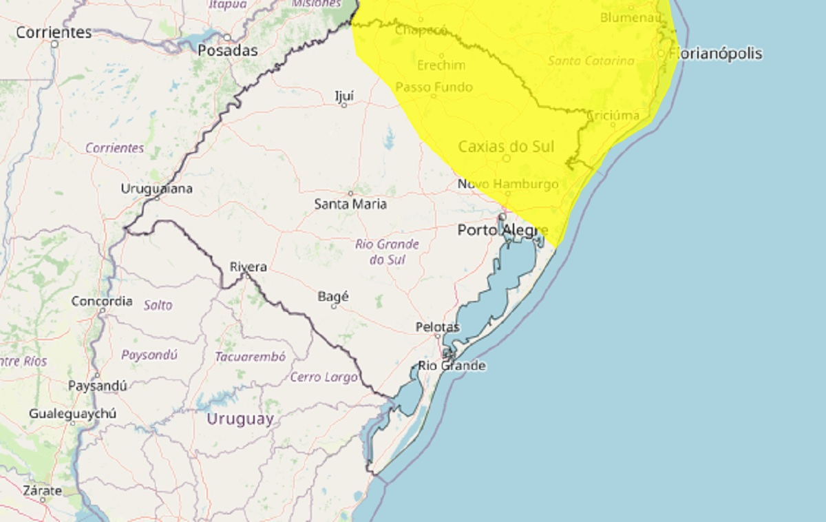 RS deve ter chuvas intensas em parte do estado; saiba onde e até quando