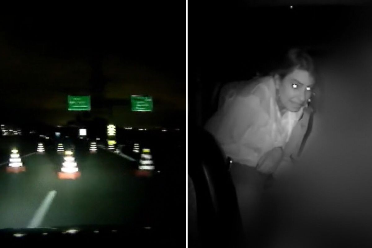 Motorista de app filma a própria fuga de criminosos que bloquearam rodovia de SP com cones
