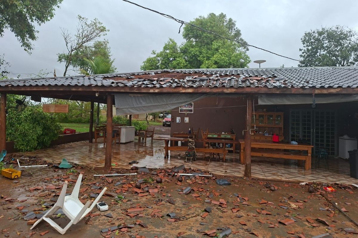 Tempestade deixa animais mortos e casas destelhadas em distrito na fronteira