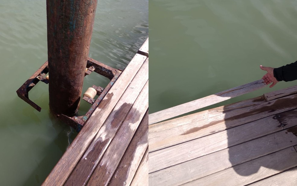 Píer da Orla Pôr do Sol é interditado em Aracaju — Foto: Capitania dos Portos