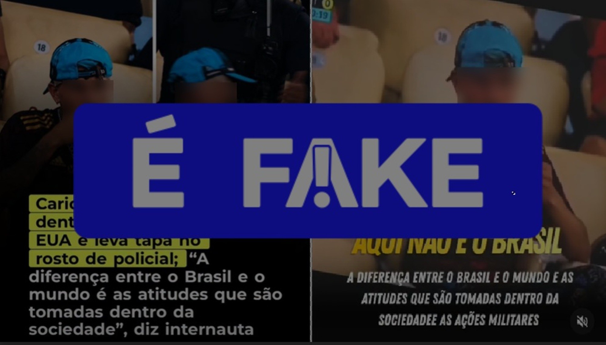 É #FAKE vídeo de torcedor brasileiro agredido por policial por fumar maconha em estádio da Copa; cena foi feita com IA