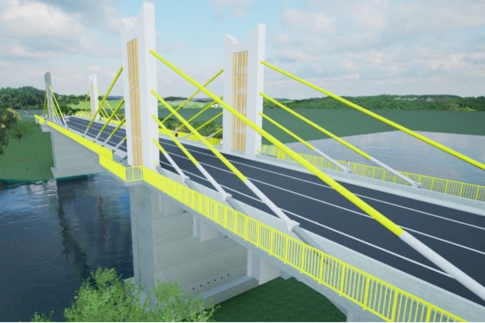 Projeto da nova ponte sobre o rio Candeias, em RO — Foto: Concessionária Nova 364