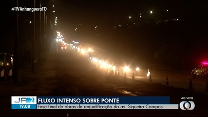 Fluxo segue intenso sobre ponte em Palmas