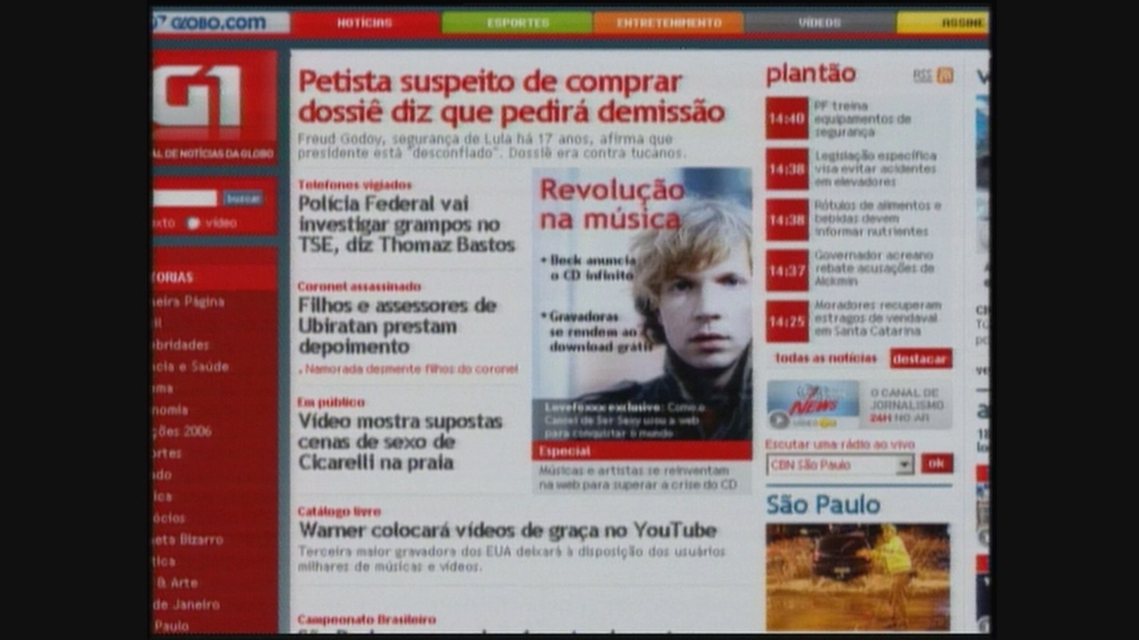 g1 20 anos: veja como a estreia do portal de notícias da Globo foi noticiada no JN