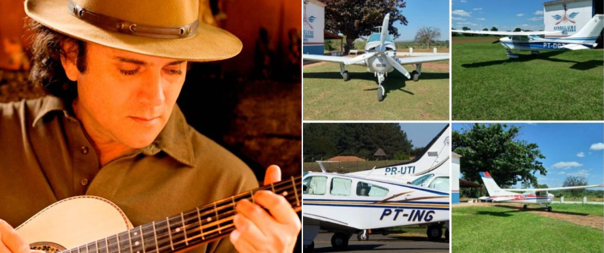 Avião de Almir Sater e outros 2 foram levados por 18 criminosos em roubo cinematográfico