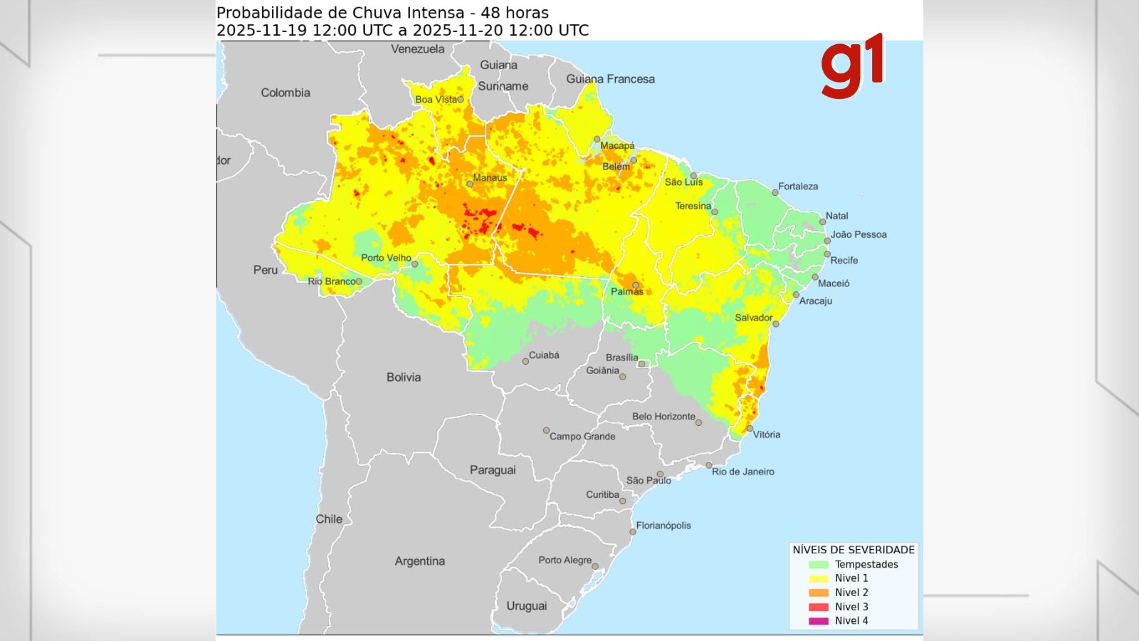 Chuvas intensas devem atingir Piauí por dois dias; Teresina está na área de alerta