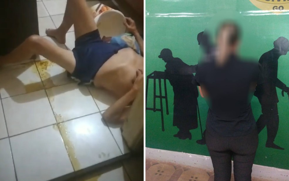 Idoso é encontrado por policiais em sistuação de abandono, em Goiânia — Foto: DivulgaçãO/Polícia Civil