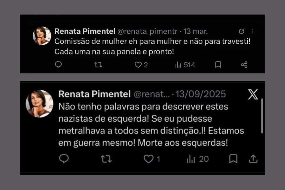Renata afirmou que não pretende apagar as mensagens. — Foto: Redes sociais