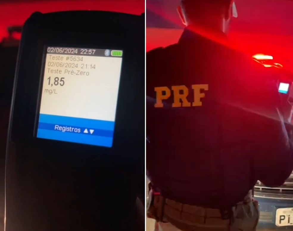 Motociclista 'bate recorde' de embriaguez no PI e é preso pela PRF conduzindo moto após beber 35 latas de cerveja — Foto: Divulgação/PRF