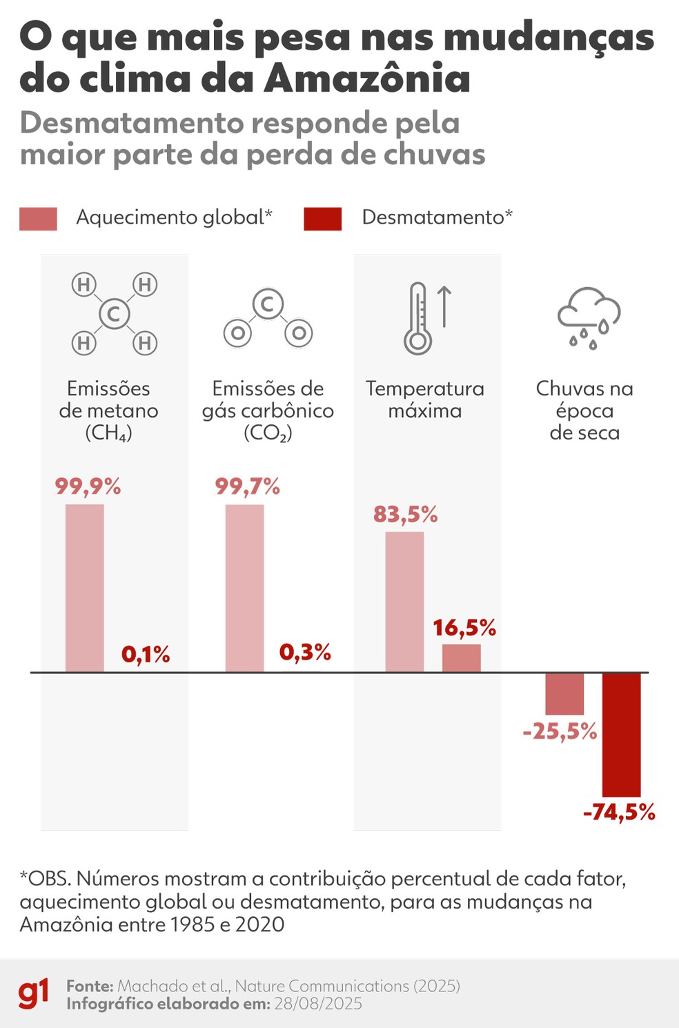 Desmatamento é a chave para a transformação climática da Amazônia. — Foto: Inmet/Reprodução